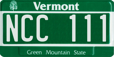 VT license plate NCC111
