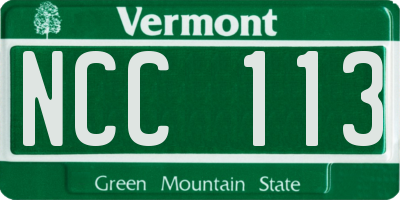 VT license plate NCC113