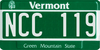 VT license plate NCC119