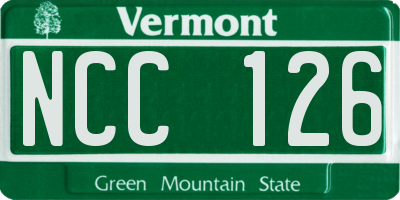 VT license plate NCC126