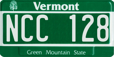 VT license plate NCC128