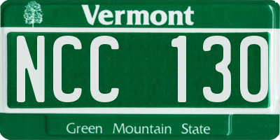 VT license plate NCC130