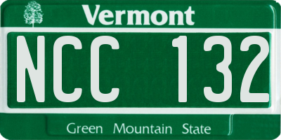 VT license plate NCC132