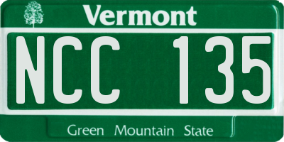 VT license plate NCC135