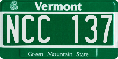 VT license plate NCC137