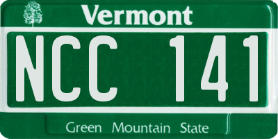 VT license plate NCC141