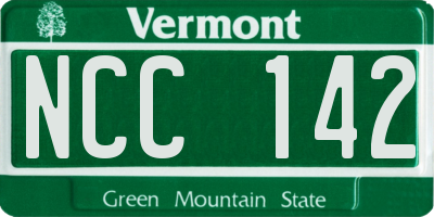VT license plate NCC142