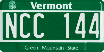 VT license plate NCC144