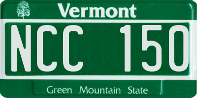 VT license plate NCC150