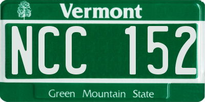 VT license plate NCC152