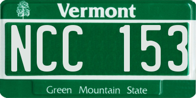 VT license plate NCC153