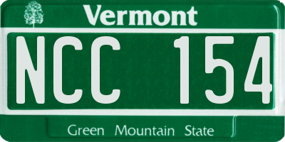 VT license plate NCC154