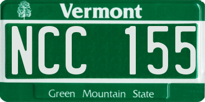VT license plate NCC155