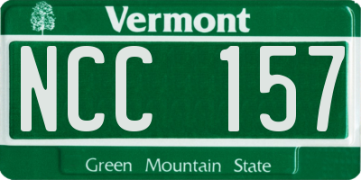 VT license plate NCC157