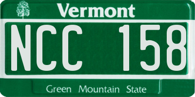 VT license plate NCC158