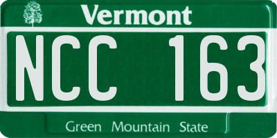 VT license plate NCC163