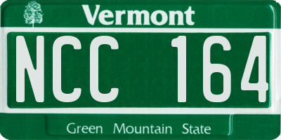 VT license plate NCC164