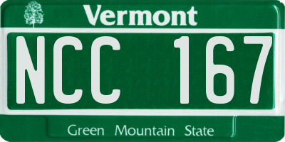 VT license plate NCC167