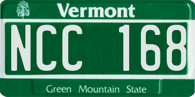 VT license plate NCC168