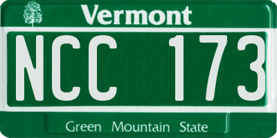 VT license plate NCC173