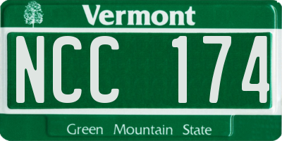 VT license plate NCC174