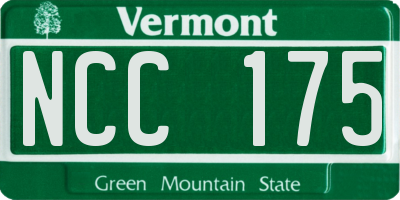 VT license plate NCC175