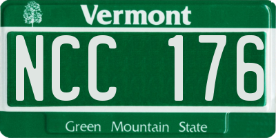 VT license plate NCC176