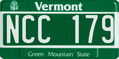 VT license plate NCC179