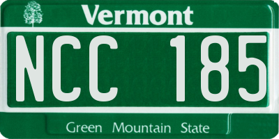 VT license plate NCC185