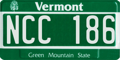 VT license plate NCC186