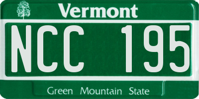 VT license plate NCC195