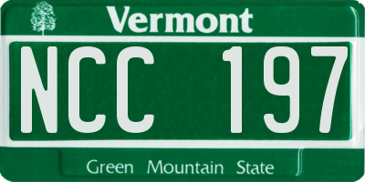 VT license plate NCC197