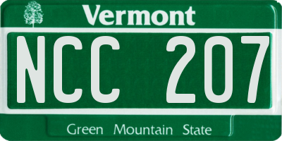VT license plate NCC207