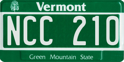 VT license plate NCC210