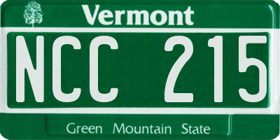 VT license plate NCC215