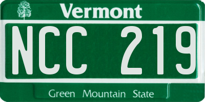 VT license plate NCC219