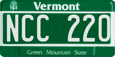VT license plate NCC220