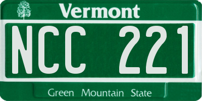 VT license plate NCC221