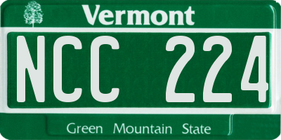 VT license plate NCC224