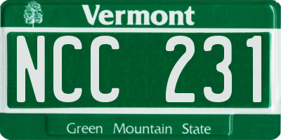 VT license plate NCC231