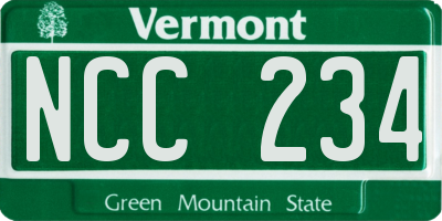 VT license plate NCC234