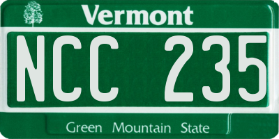 VT license plate NCC235