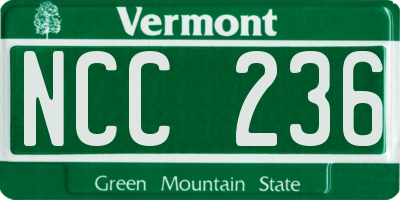 VT license plate NCC236