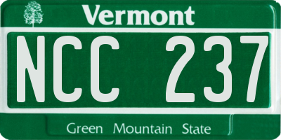 VT license plate NCC237