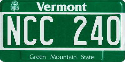 VT license plate NCC240