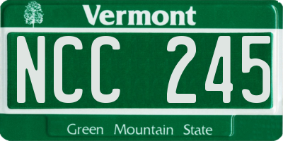 VT license plate NCC245