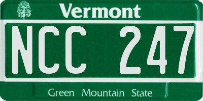 VT license plate NCC247