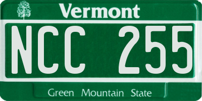 VT license plate NCC255