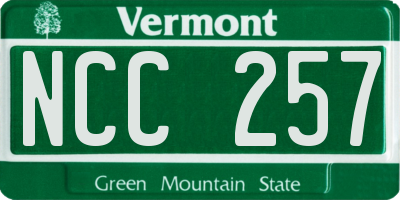 VT license plate NCC257