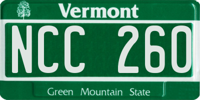 VT license plate NCC260